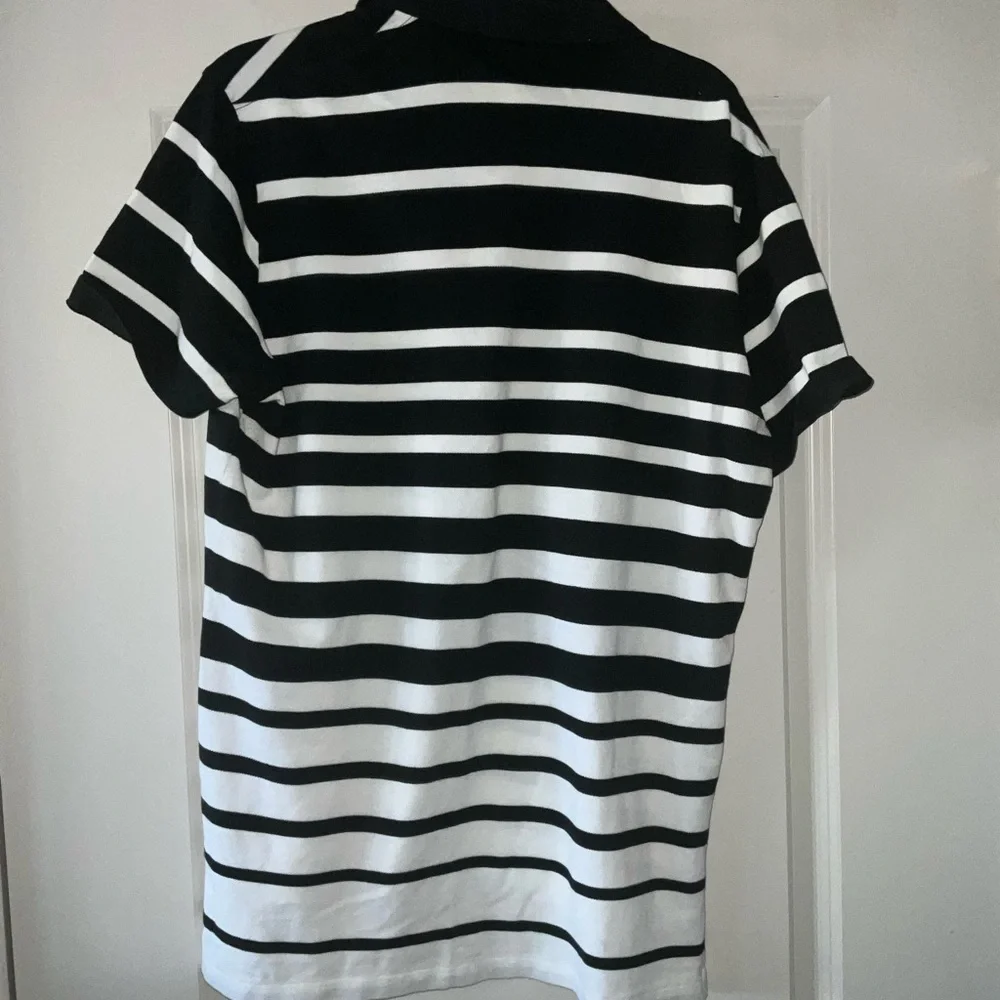 Ralph Lauren Black and White Striped Polo Shirt
